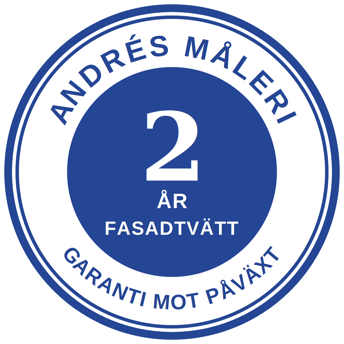 Andrés Måleri garantibadges – 2, 5 och 10 år