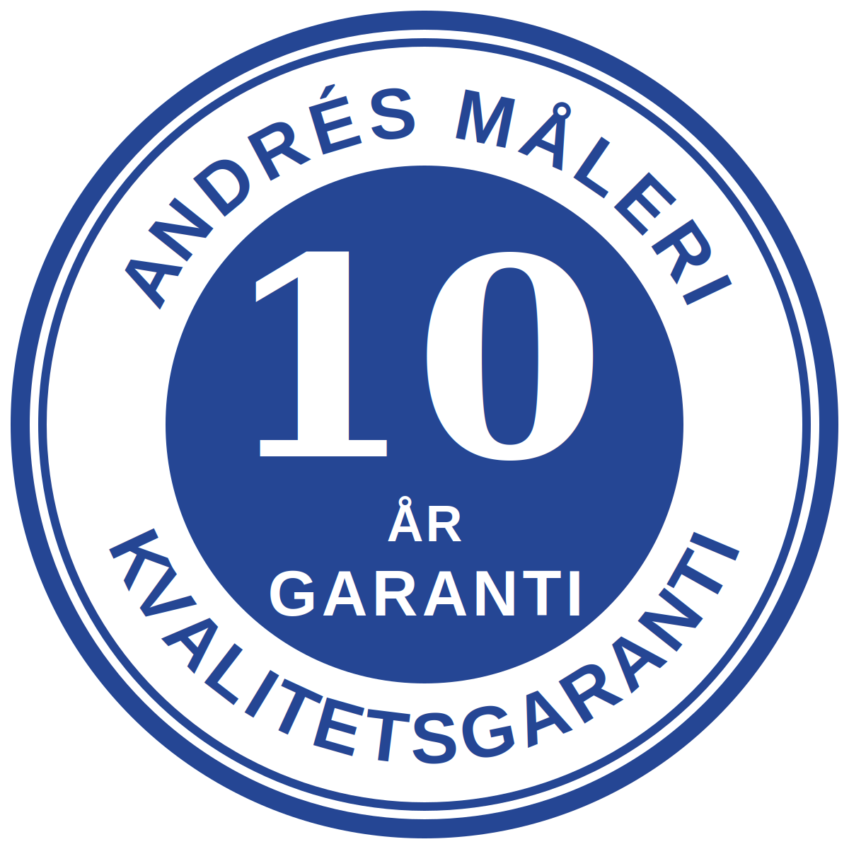 Andrés Måleri – skriftlig garanti på takmålning